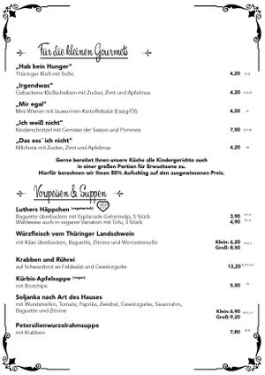Speisekarte 3 at Heimat in Eisenach