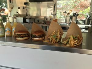 2 x burger menus at VeganDóttir in Aalborg