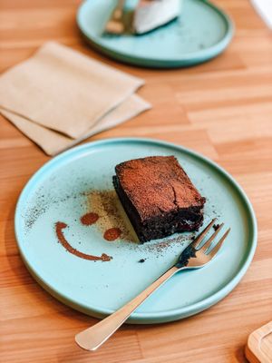 & sooooo delicious homemade brownies 😍 at SĪTÚ Coffee & Tea in Prague