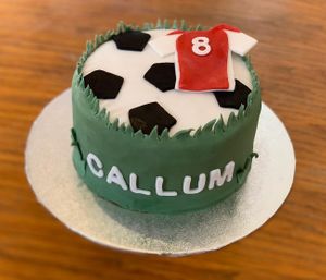 Football birthday cake at Marie Makes in Milton Keynes