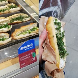 Laugenstange mit veganem Frischkäse 1,89€ at Alnatura - Hahnenkamp in Hamburg