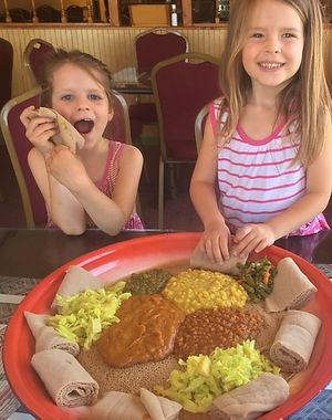 Vegan lunch for four!  at Awash Ethiopian Cuisine in Lancaster