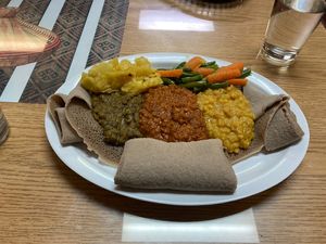 Vegetable combo  at Awash Ethiopian Cuisine in Lancaster