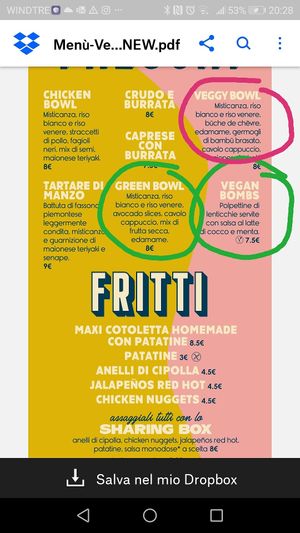 Vegetarian and vegan options at Spazio Giovani Edoné in Bergamo