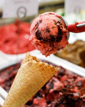 Strawberry Brownie at Cats & Monsters  in Athens