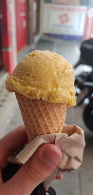 Vanilla soy-based ice cream at Cats & Monsters  in Athens