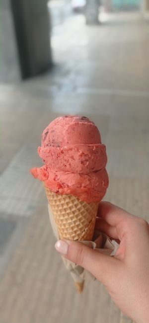Strawberry ice cream ❤️ at Cats & Monsters  in Athens