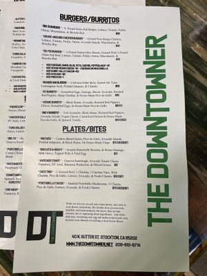 Menu  at The Downtowner in Stockton