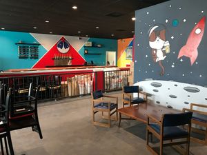 Bright fun environment at Escape Velocity Brewing in Lafayette