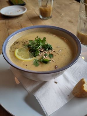 Vegan mushroom soup at lokal. in Buckow