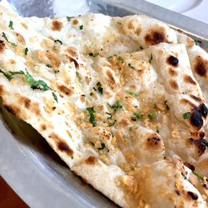 Vegan Garlic Naan at Raj Restaurant - Biopolis in Central Singapore