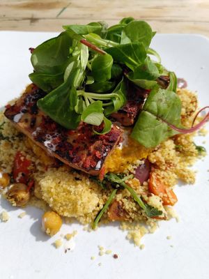 Tofu katsu curry & cous cous at Not Today Seitan in Oswestry