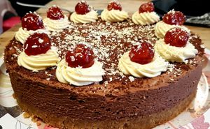 Cherry and dark.chocolate cheesecake at Not Today Seitan in Oswestry