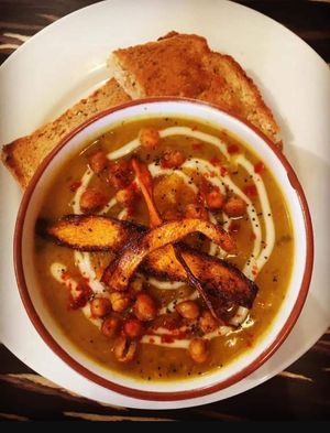 Beautiful filling hralthy soups at Not Today Seitan in Oswestry