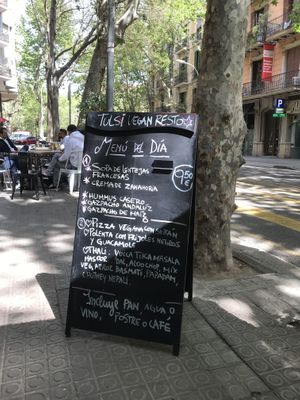 Menu at Tulsi in Barcelona