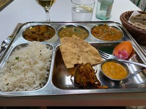 Yummy vegan thali at Tulsi in Barcelona