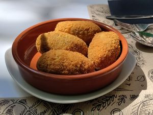Excellent mushroom croquettes at Tulsi in Barcelona