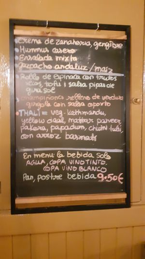 Menu del día at Tulsi in Barcelona