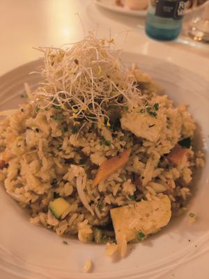 Rice stir fry at Tulsi in Barcelona