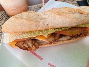 Chick'n sandwich at Tulsi in Barcelona
