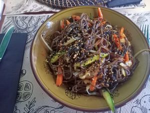 Tofu yokisoba at Tulsi in Barcelona