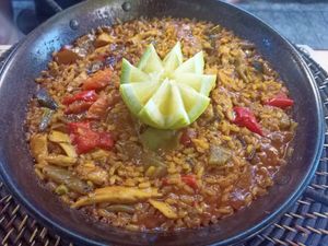 Paella vegana at Tulsi in Barcelona
