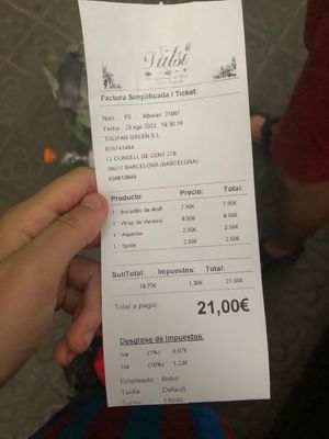  Wayy too pricey   at Tulsi in Barcelona