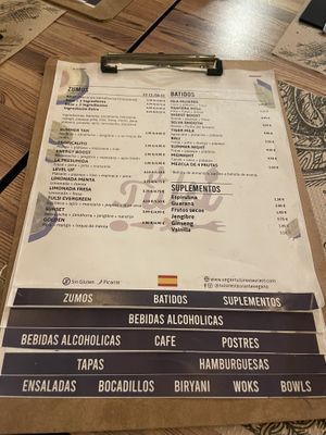 Menú  at Tulsi in Barcelona