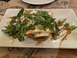 Escalivada con láminas de tofu  at Tulsi in Barcelona