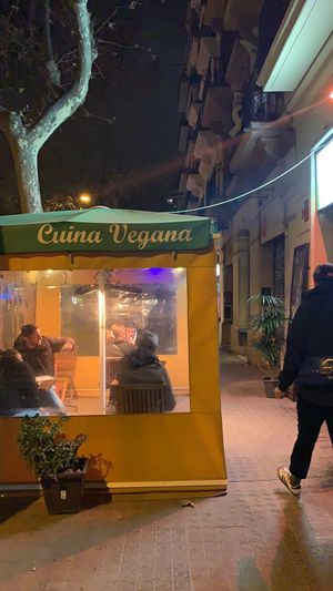 Outside  #Veganuary at Tulsi in Barcelona