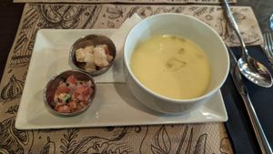 Gazpacho de maíz at Tulsi in Barcelona