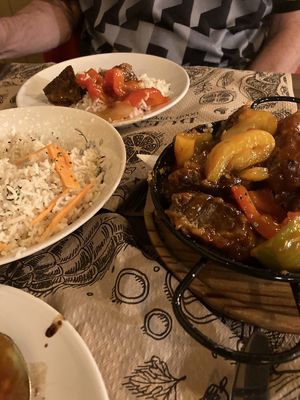 Seitan chil with rice at Tulsi in Barcelona