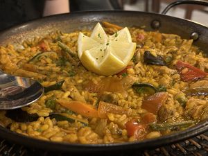 Chikn paella   at Tulsi in Barcelona