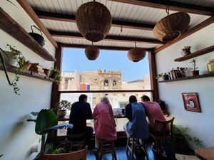 Upstairs terrace at Mandala in Essaouira