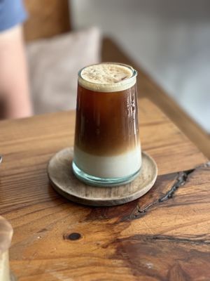 Ice latte with oat milk   at Mandala in Essaouira