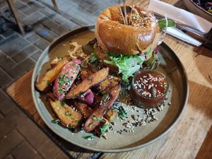 Bean Burger at Mandala in Essaouira