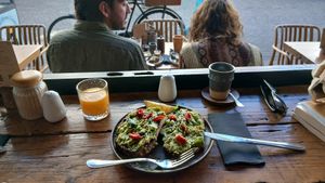 100 dh for avo toast, coffee and fresh juice at Mandala in Essaouira