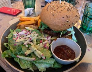 Vegan burger  at Tabula Rasa in Colmar