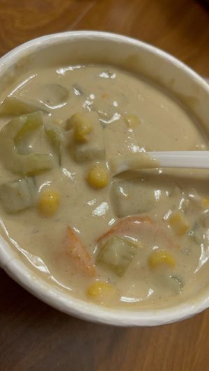 Vegan corn chowder !!  #Veganuary at Juice N Blendz in Massapequa