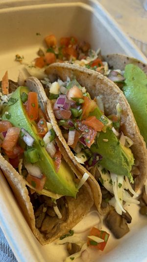 Veggie lentil tacos on a corn tortilla   at Juice N Blendz in Massapequa