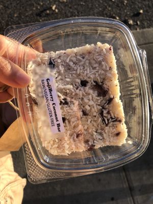 Gojiberry coconut raw vegan bar   at Juice N Blendz in Massapequa