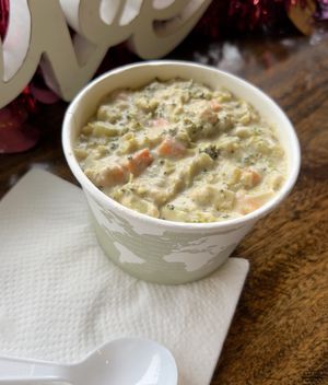 Vegan broccoli cheddar soup  at Juice N Blendz in Massapequa