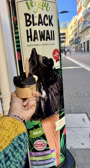 Black Hawaii gelato VEGAN   at Gelato Bar in Denia
