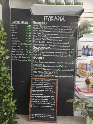 Menu at Seed and Soul in Dingle