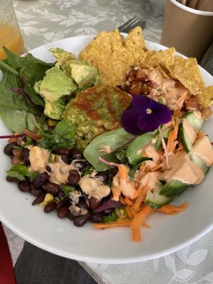 Mexican salad, the nachos were good  at Seed and Soul in Dingle