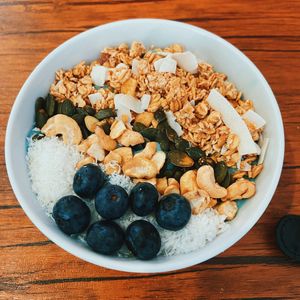 Blue smoothie bowl  at Seed and Soul in Dingle