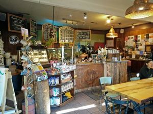 inside at Stellar Brew and Natural Cafe in Mammoth Lakes