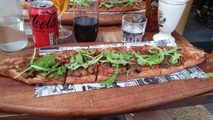 Vegan steak pide. at Black Pide in Paris