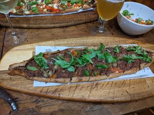 Vegan meat pide at Black Pide in Paris
