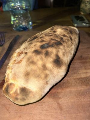Huge calzone   at Pizzeria El Zopilote in Ometepe